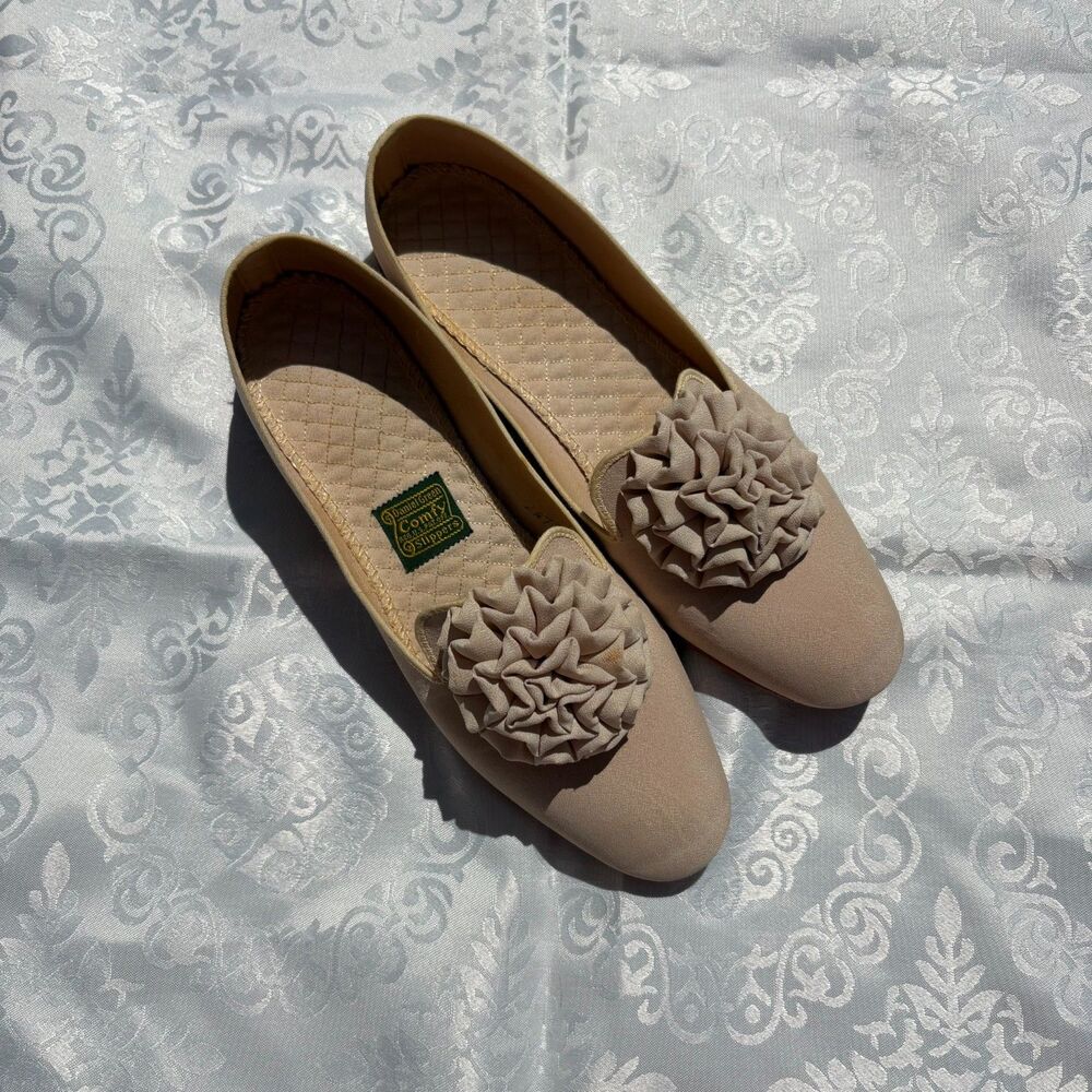 Vintage 1960s Daniel Green Loafer Slip-on with Rosette Bridal Formal Size 6